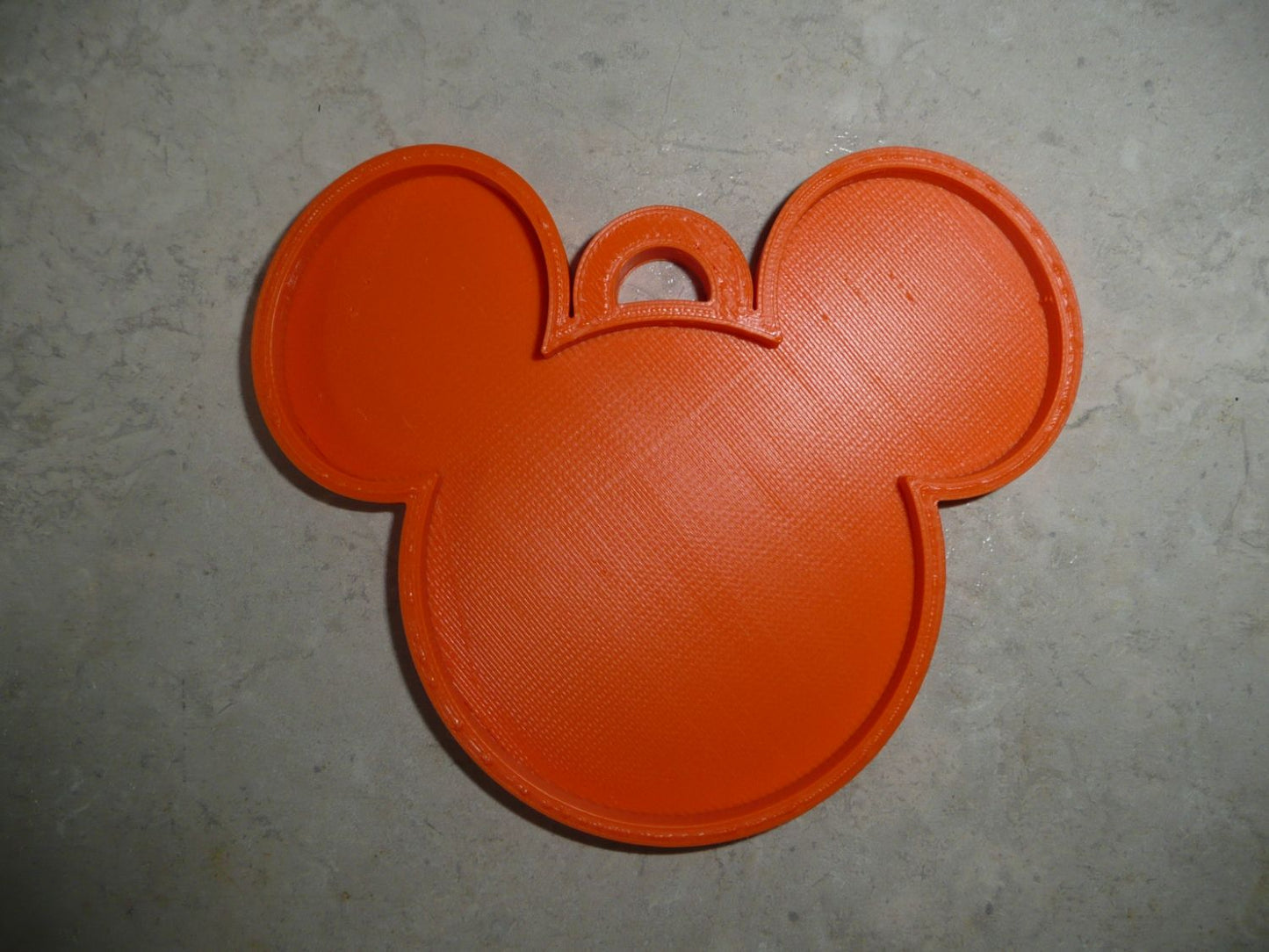 Mickey Mouse Face Ears Shape Orange Christmas Ornament Made In USA PR4868