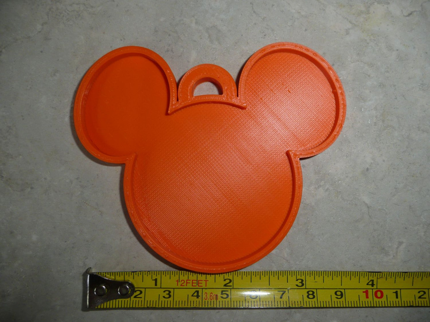 Mickey Mouse Face Ears Shape Orange Christmas Ornament Made In USA PR4868