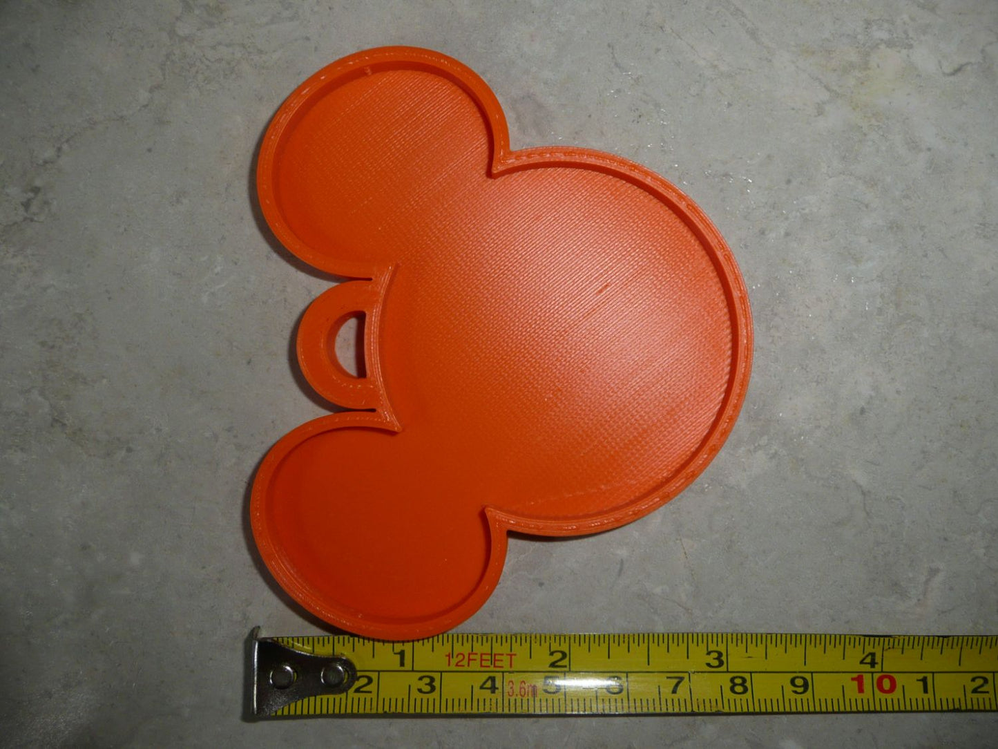 Mickey Mouse Face Ears Shape Orange Christmas Ornament Made In USA PR4868