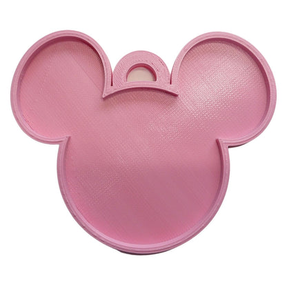 Mickey Mouse Face Ears Shape Pink Christmas Ornament Made In USA PR4869