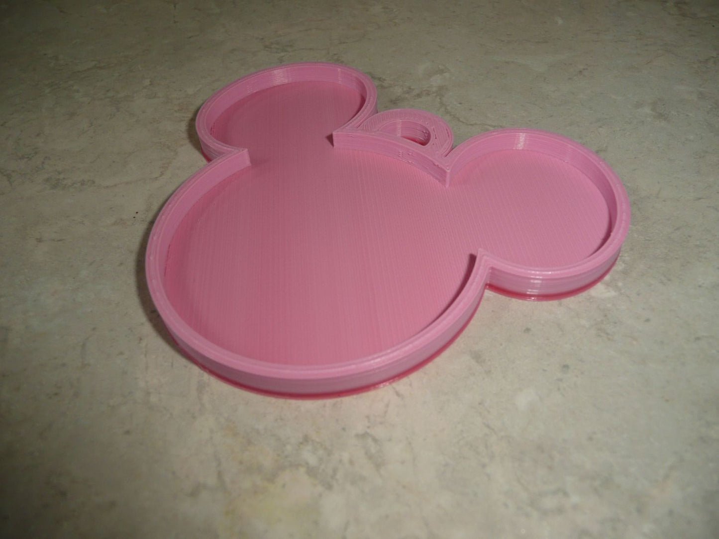 Mickey Mouse Face Ears Shape Pink Christmas Ornament Made In USA PR4869