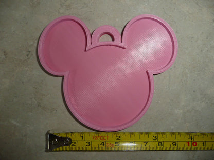 Mickey Mouse Face Ears Shape Pink Christmas Ornament Made In USA PR4869