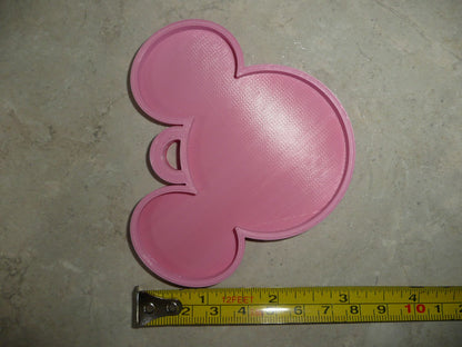 Mickey Mouse Face Ears Shape Pink Christmas Ornament Made In USA PR4869