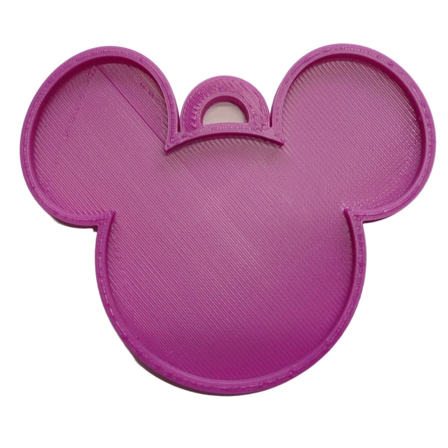 Mickey Mouse Face Ears Shape Purple Christmas Ornament Made In USA PR4870
