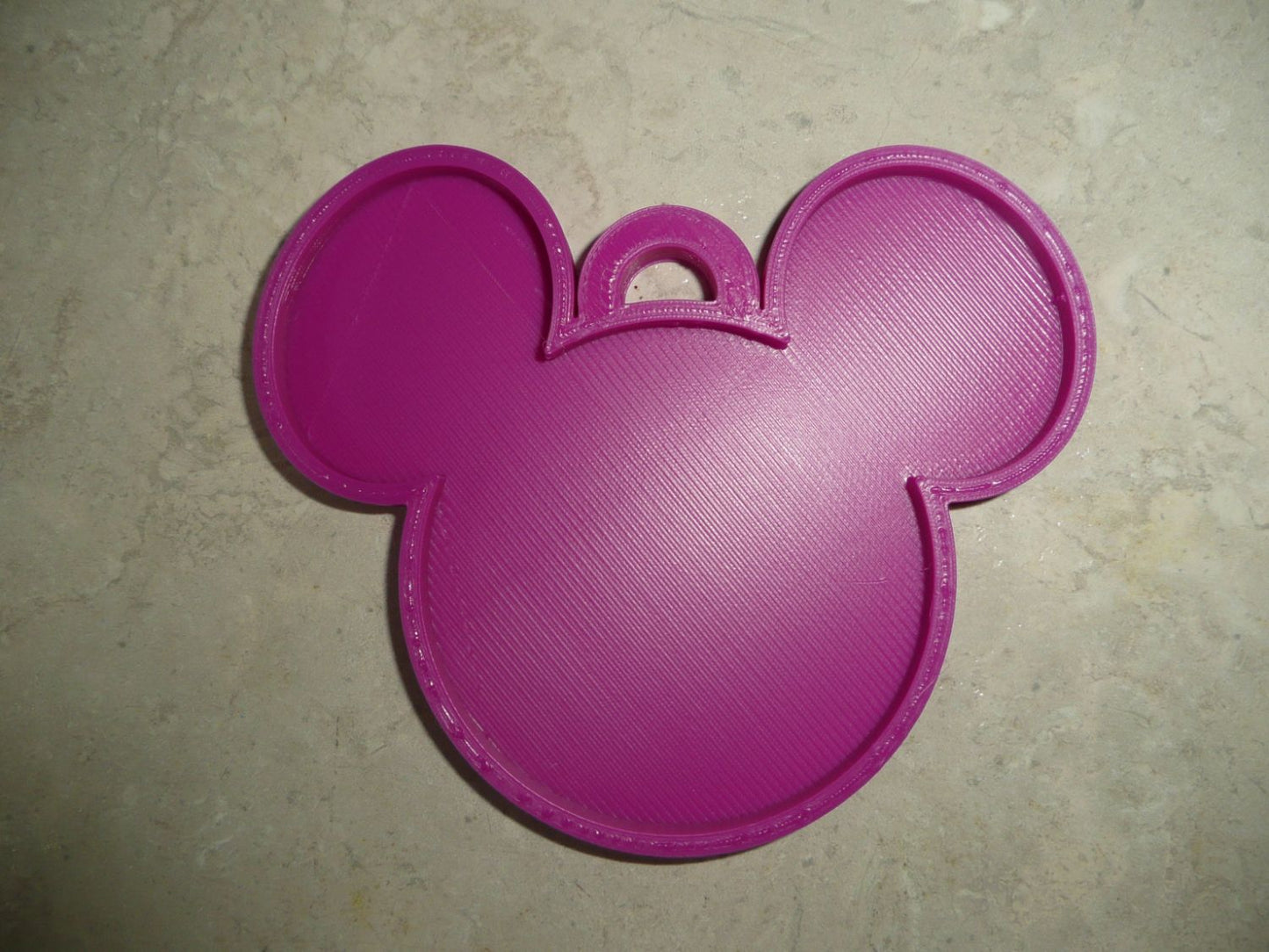 Mickey Mouse Face Ears Shape Purple Christmas Ornament Made In USA PR4870