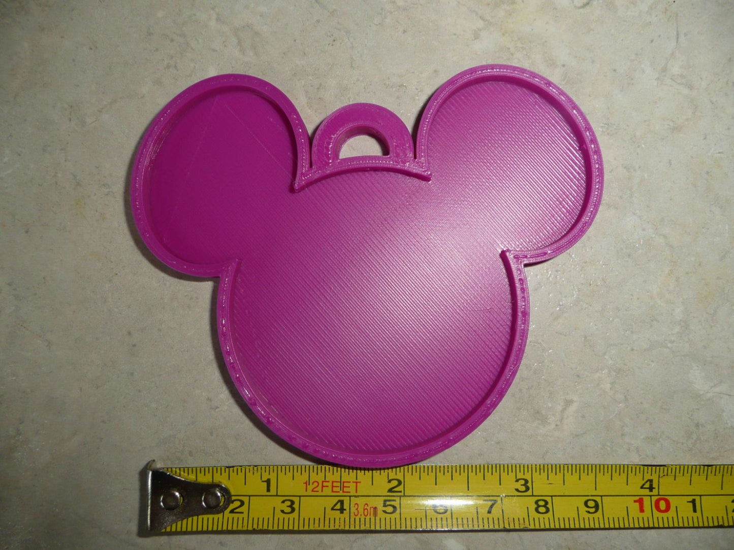 Mickey Mouse Face Ears Shape Purple Christmas Ornament Made In USA PR4870