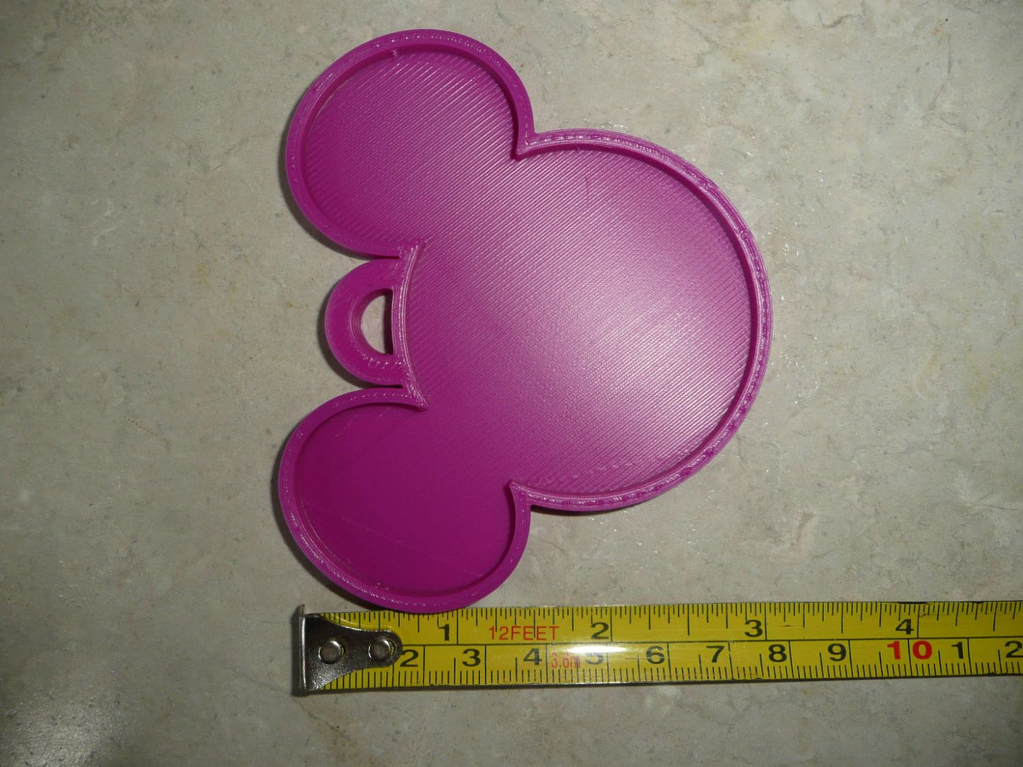 Mickey Mouse Face Ears Shape Purple Christmas Ornament Made In USA PR4870