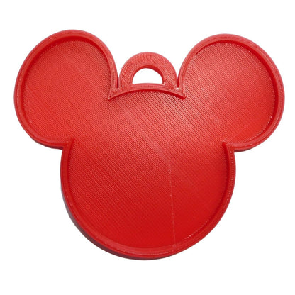 Mickey Mouse Face Ears Shape Red Christmas Ornament Made In USA PR4871