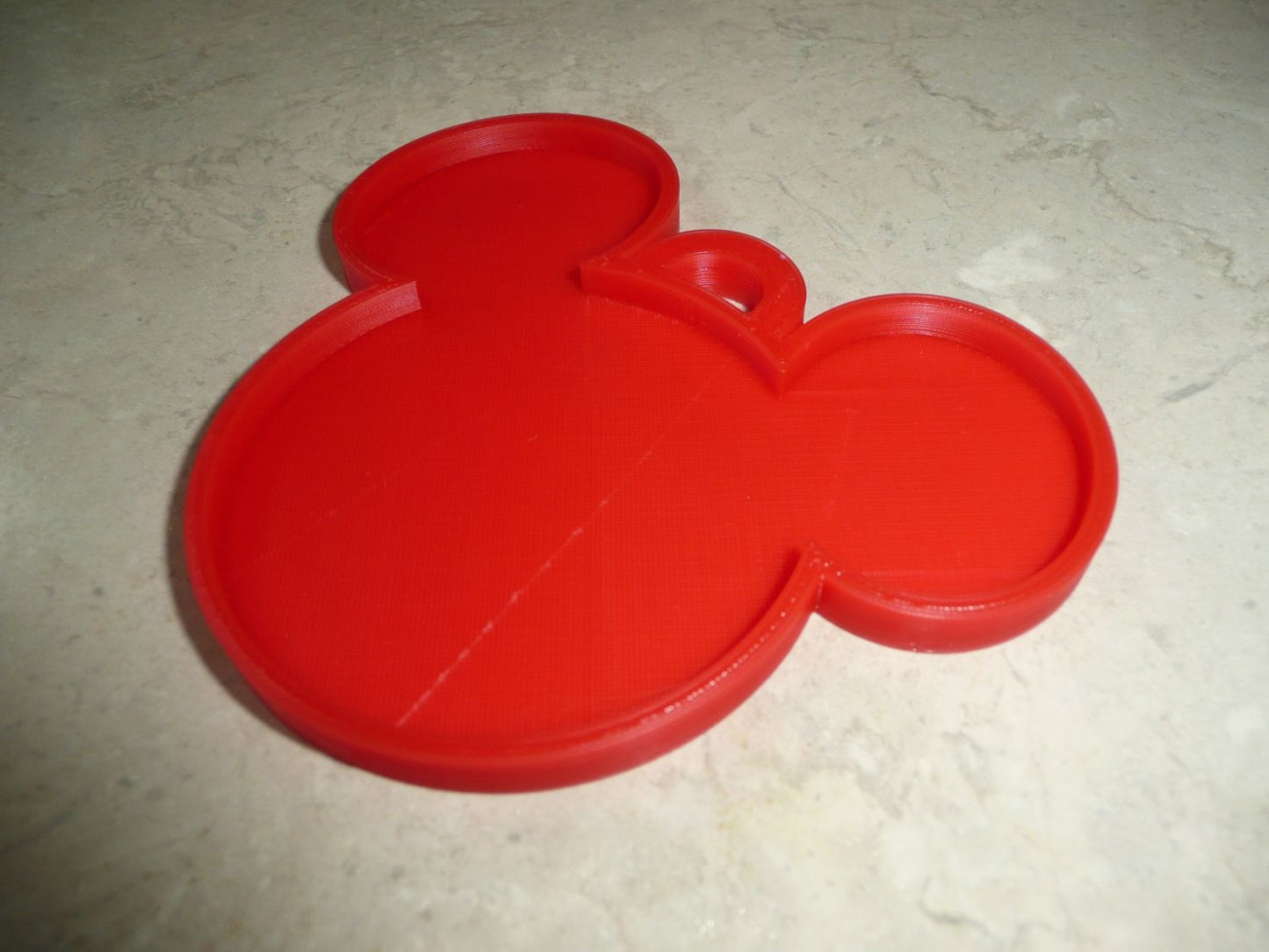 Mickey Mouse Face Ears Shape Red Christmas Ornament Made In USA PR4871