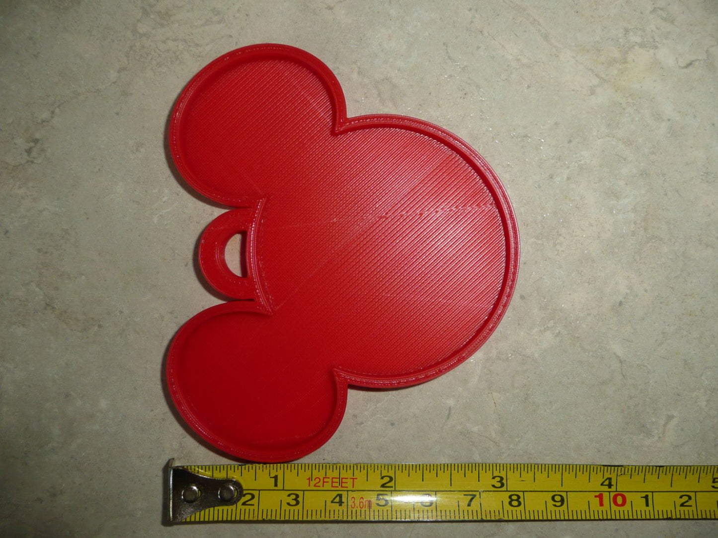 Mickey Mouse Face Ears Shape Red Christmas Ornament Made In USA PR4871