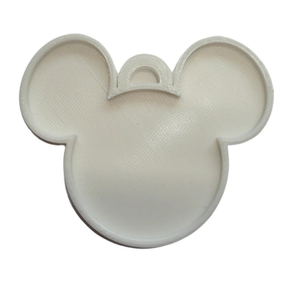 Mickey Mouse Face Ears Shape White Christmas Ornament Made In USA PR4872