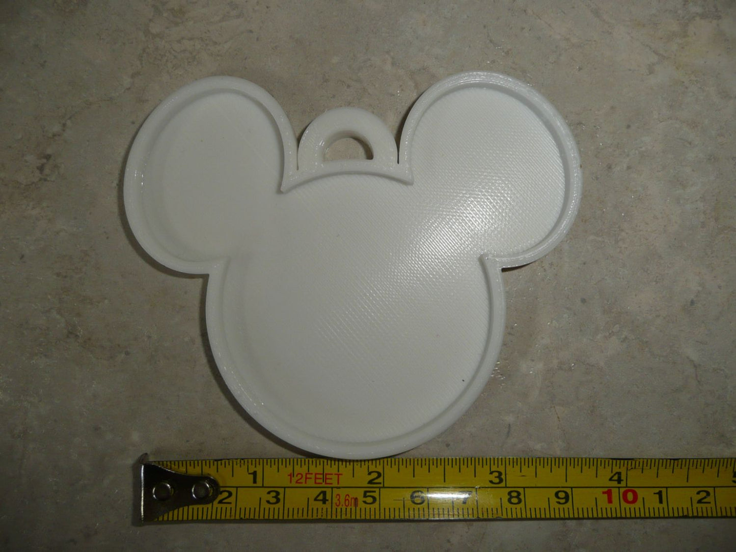 Mickey Mouse Face Ears Shape White Christmas Ornament Made In USA PR4872
