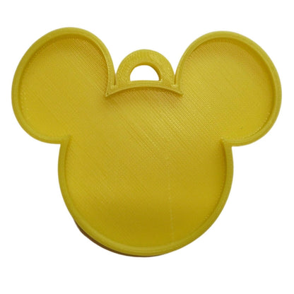 Mickey Mouse Face Ears Shape Yellow Christmas Ornament Made In USA PR4873