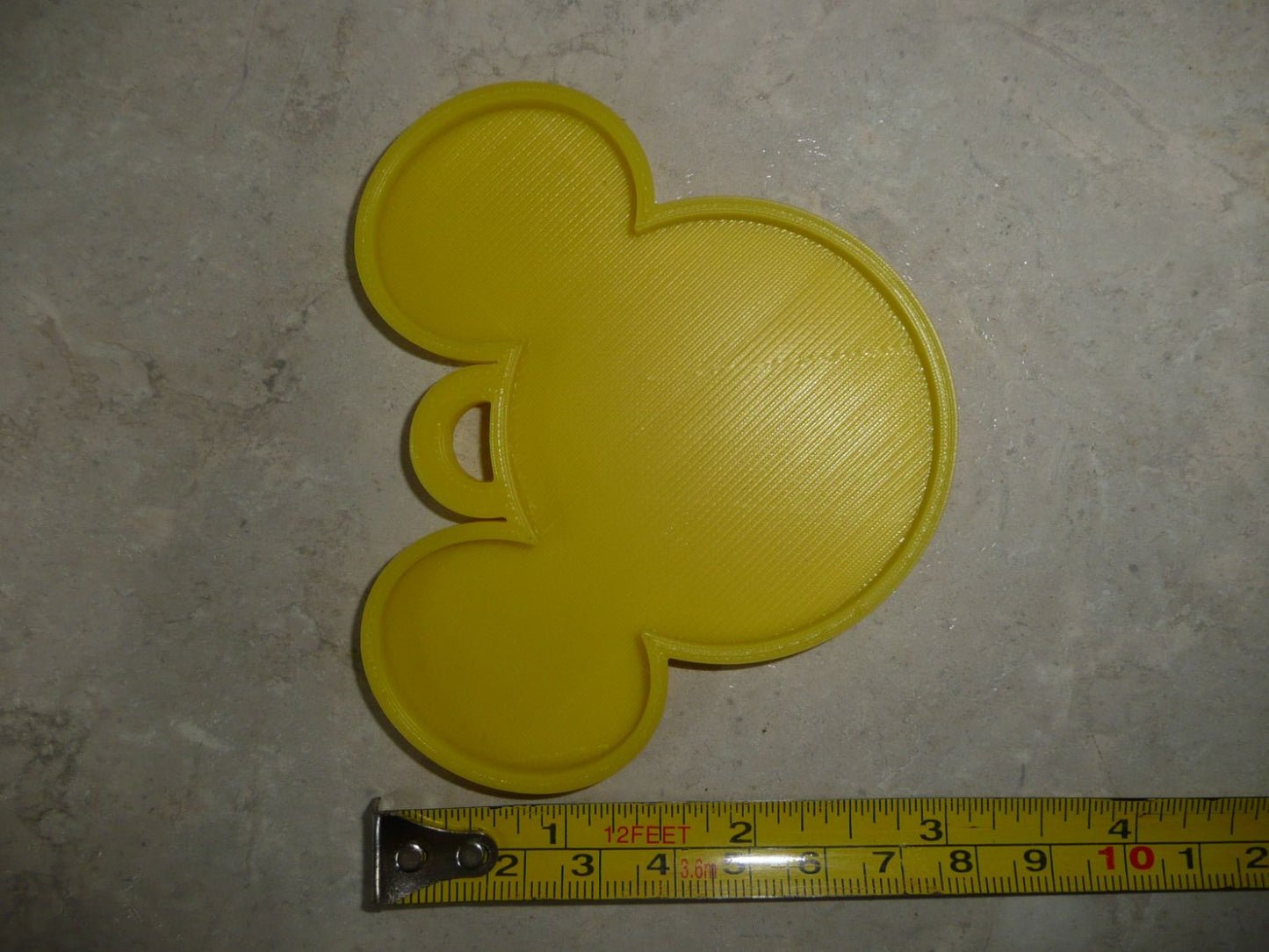 Mickey Mouse Face Ears Shape Yellow Christmas Ornament Made In USA PR4873