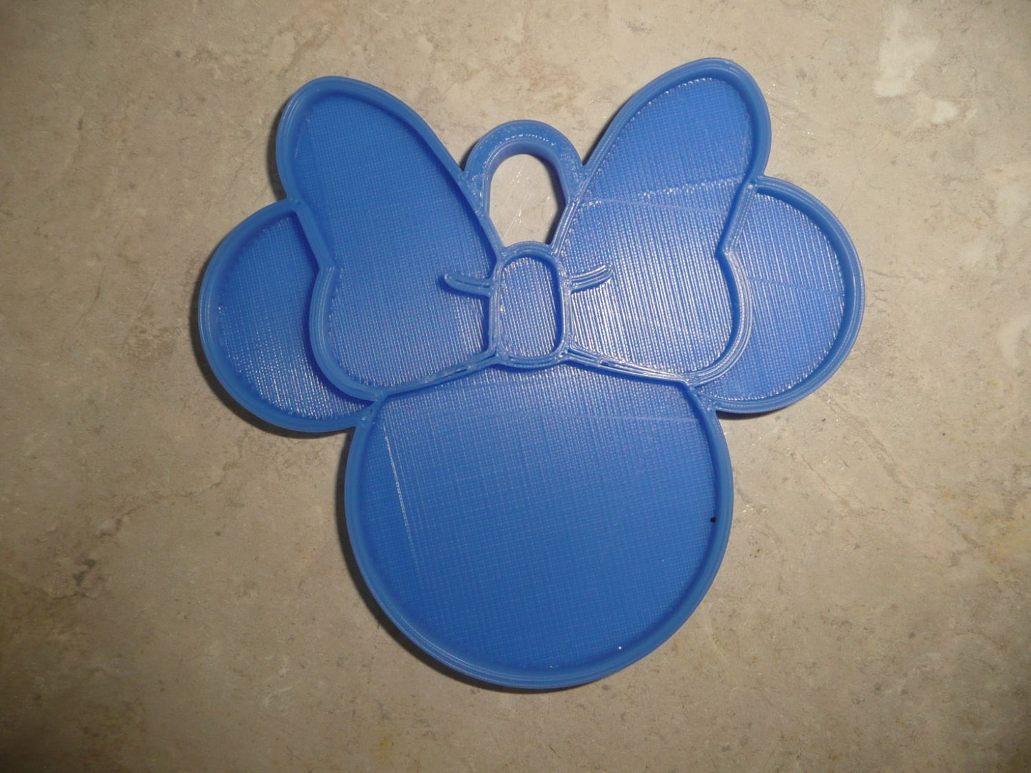 Minnie Mouse Face Ears Shape Blue Christmas Ornament Made in USA PR4875