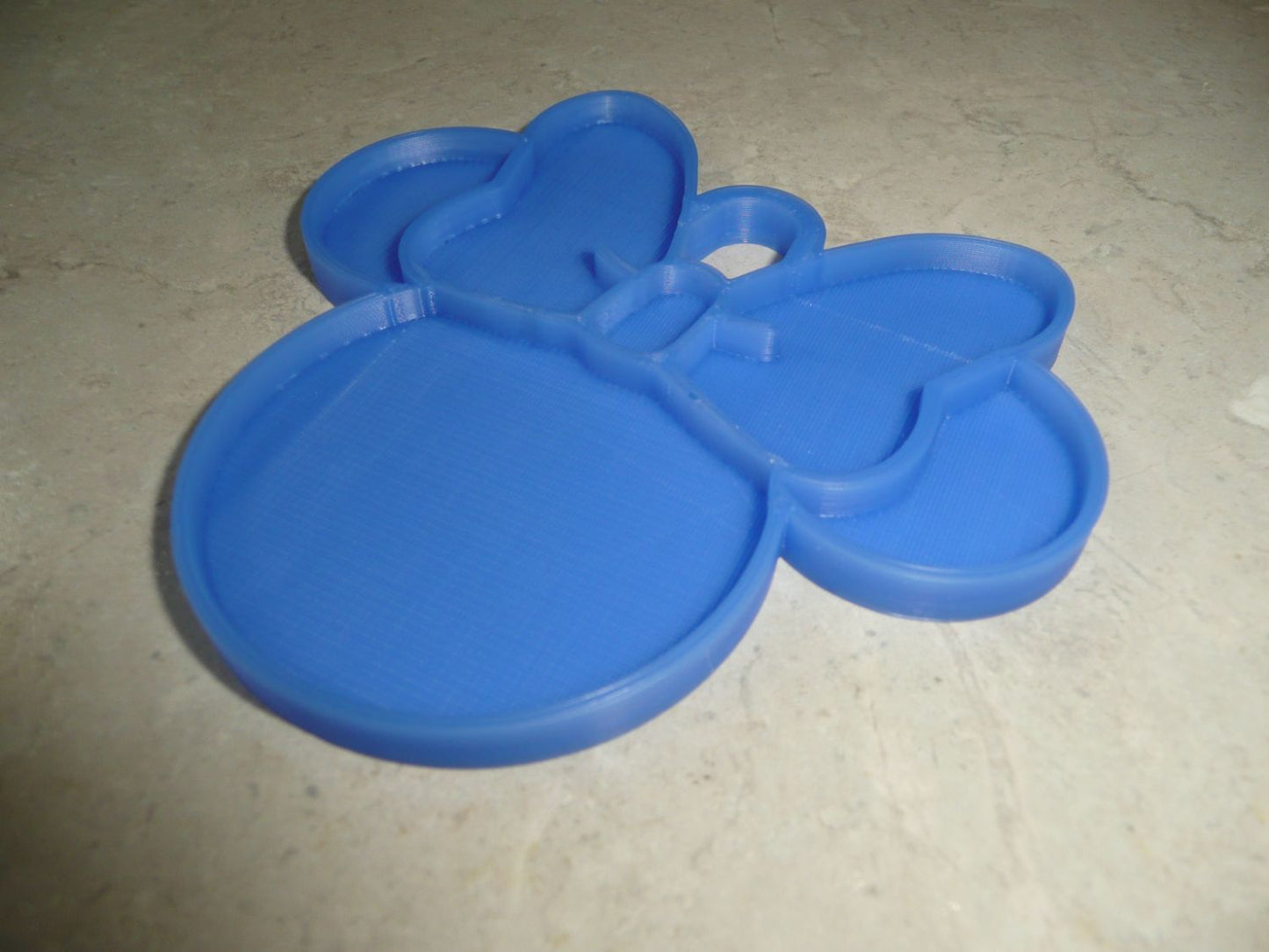 Minnie Mouse Face Ears Shape Blue Christmas Ornament Made in USA PR4875