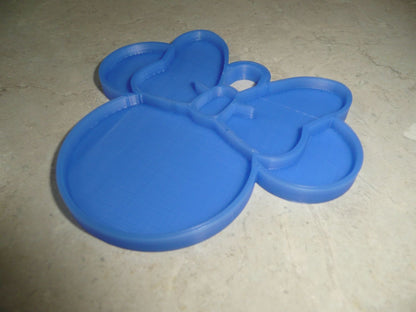 Minnie Mouse Face Ears Shape Blue Christmas Ornament Made in USA PR4875