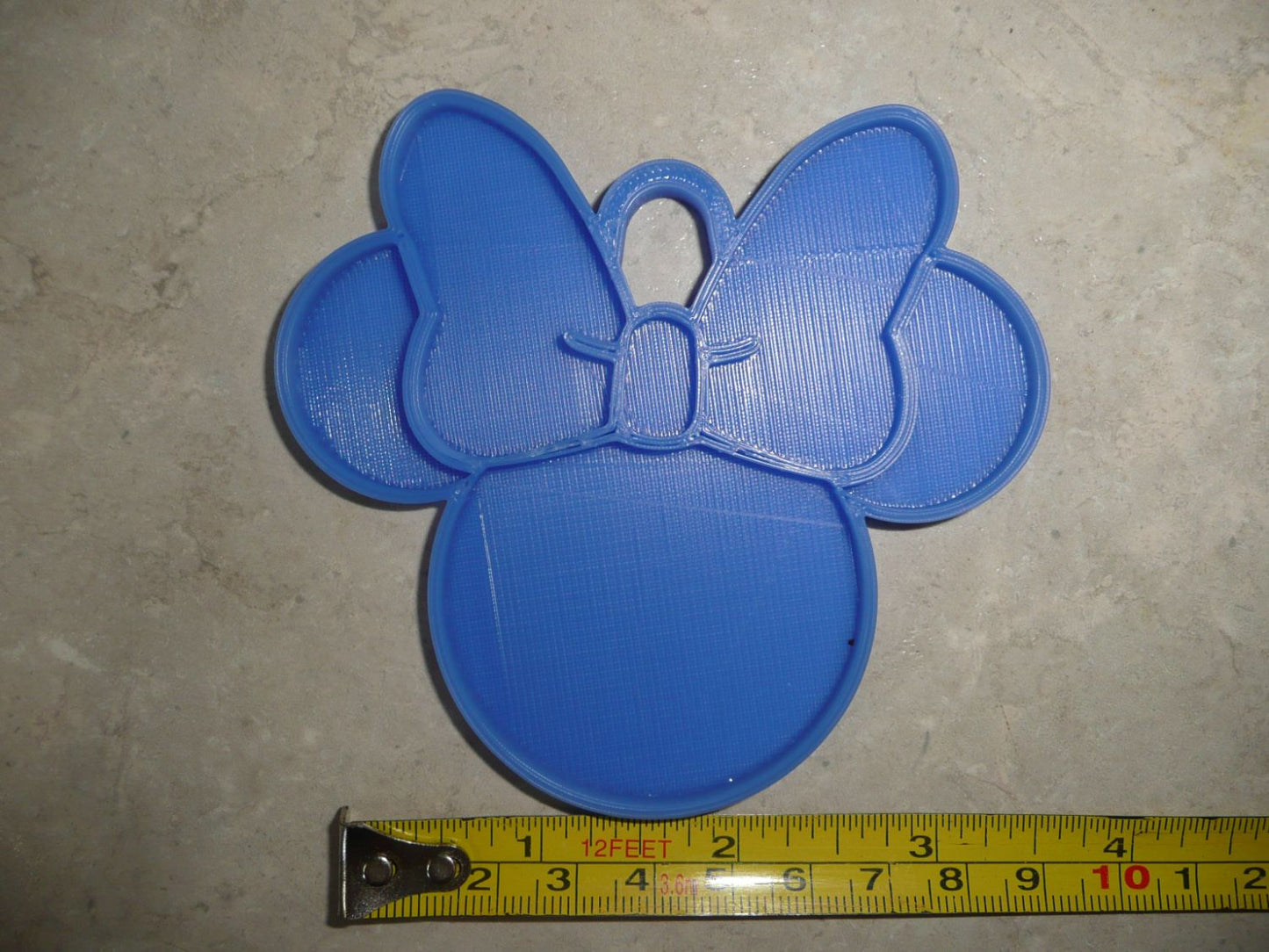 Minnie Mouse Face Ears Shape Blue Christmas Ornament Made in USA PR4875