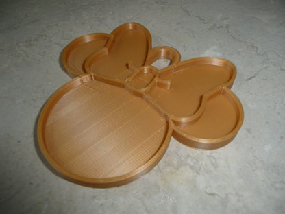 Minnie Mouse Face Ears Shape Gold Christmas Ornament Made in USA PR4877