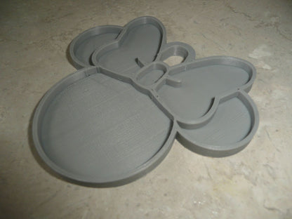 Minnie Mouse Face Ears Shape Gray Christmas Ornament Made in USA PR4878