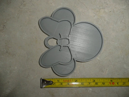 Minnie Mouse Face Ears Shape Gray Christmas Ornament Made in USA PR4878