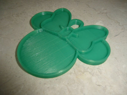 Minnie Mouse Face Ears Shape Green Christmas Ornament Made in USA PR4879