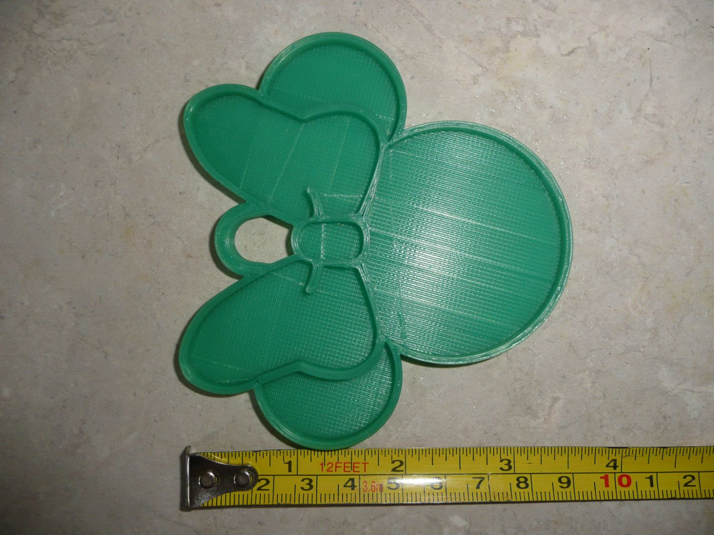 Minnie Mouse Face Ears Shape Green Christmas Ornament Made in USA PR4879