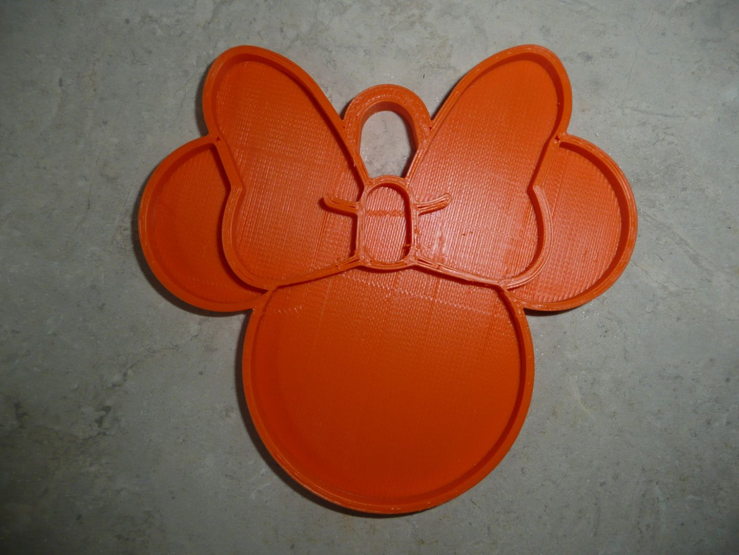 Minnie Mouse Face Ears Shape Orange Christmas Ornament Made in USA PR4880