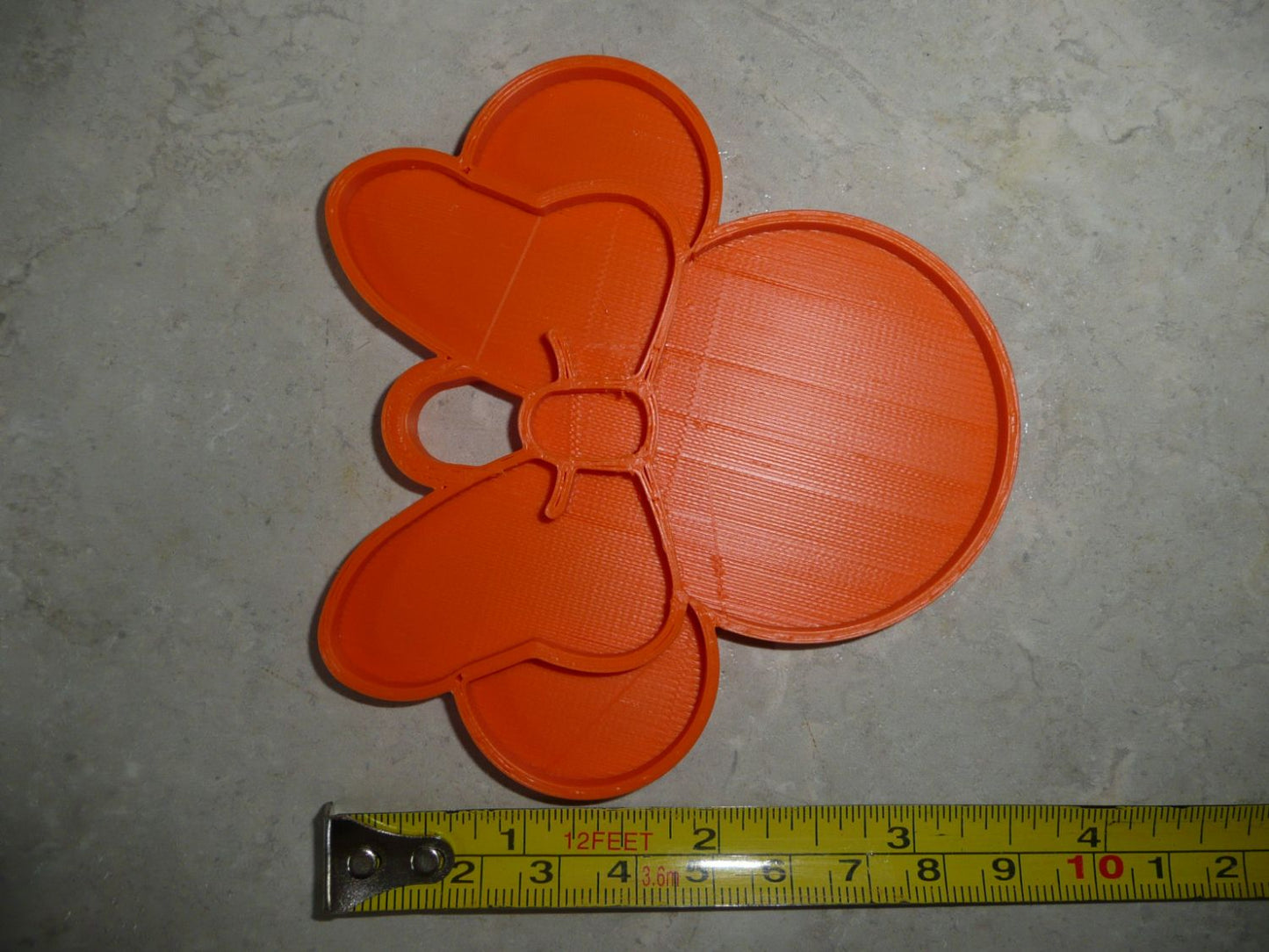 Minnie Mouse Face Ears Shape Orange Christmas Ornament Made in USA PR4880