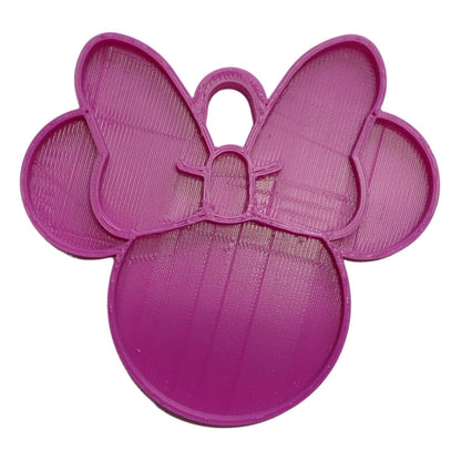 Minnie Mouse Face Ears Shape Purple Christmas Ornament Made in USA PR4881