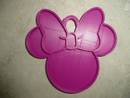 Minnie Mouse Face Ears Shape Purple Christmas Ornament Made in USA PR4881