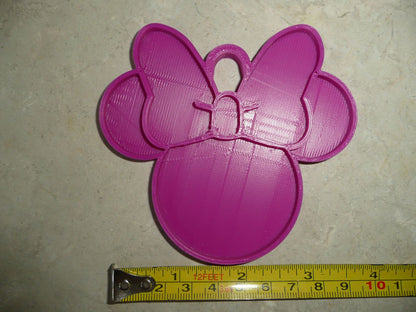 Minnie Mouse Face Ears Shape Purple Christmas Ornament Made in USA PR4881