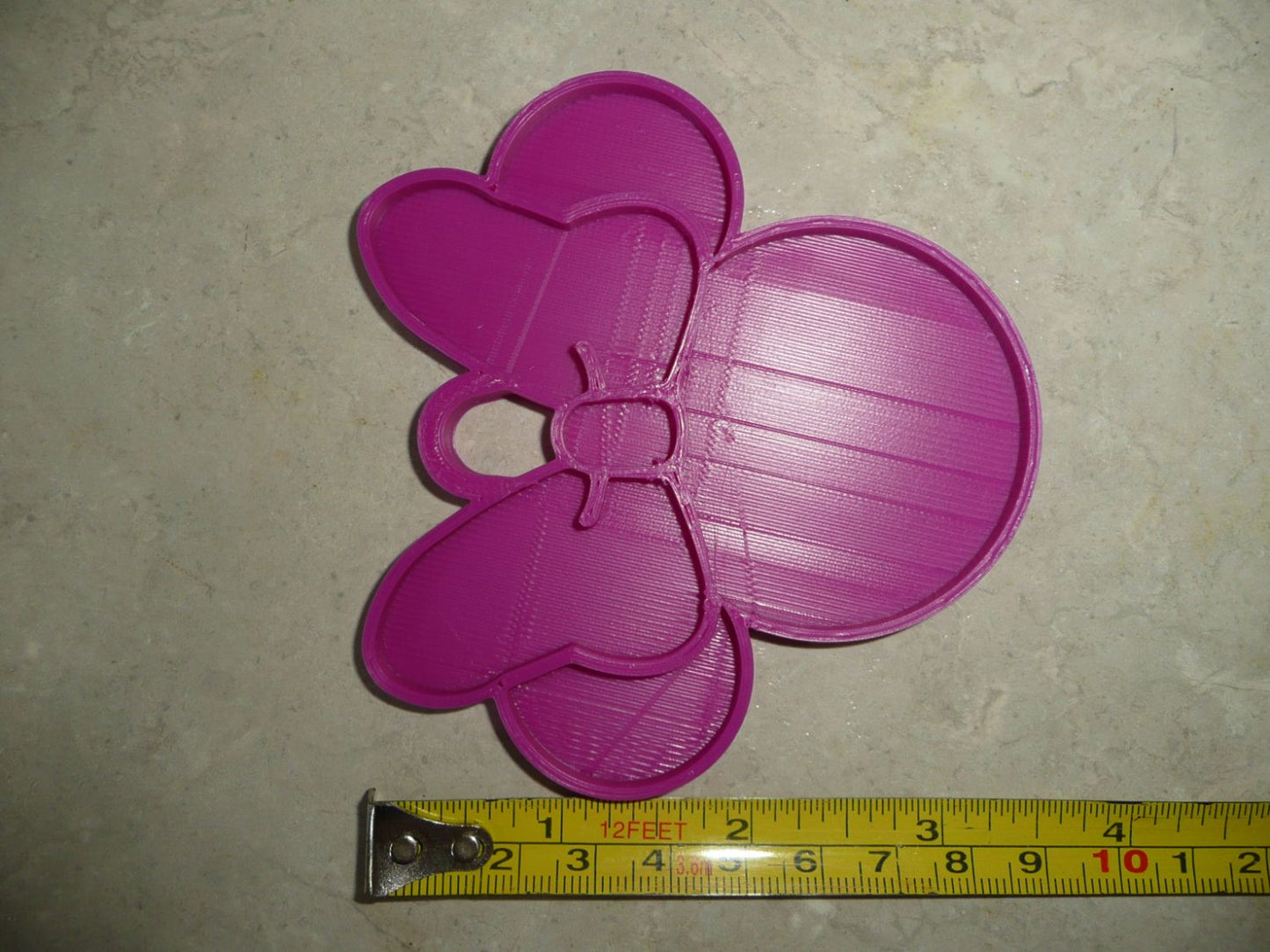 Minnie Mouse Face Ears Shape Purple Christmas Ornament Made in USA PR4881