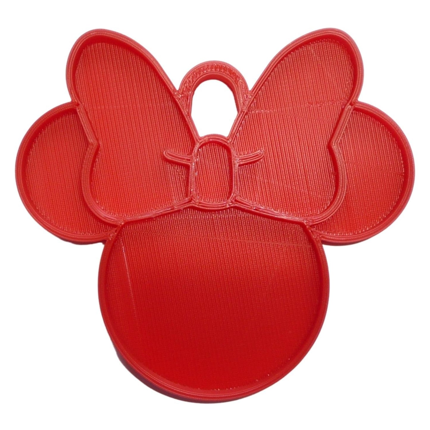 Minnie Mouse Face Ears Shape Red Christmas Ornament Made in USA PR4882