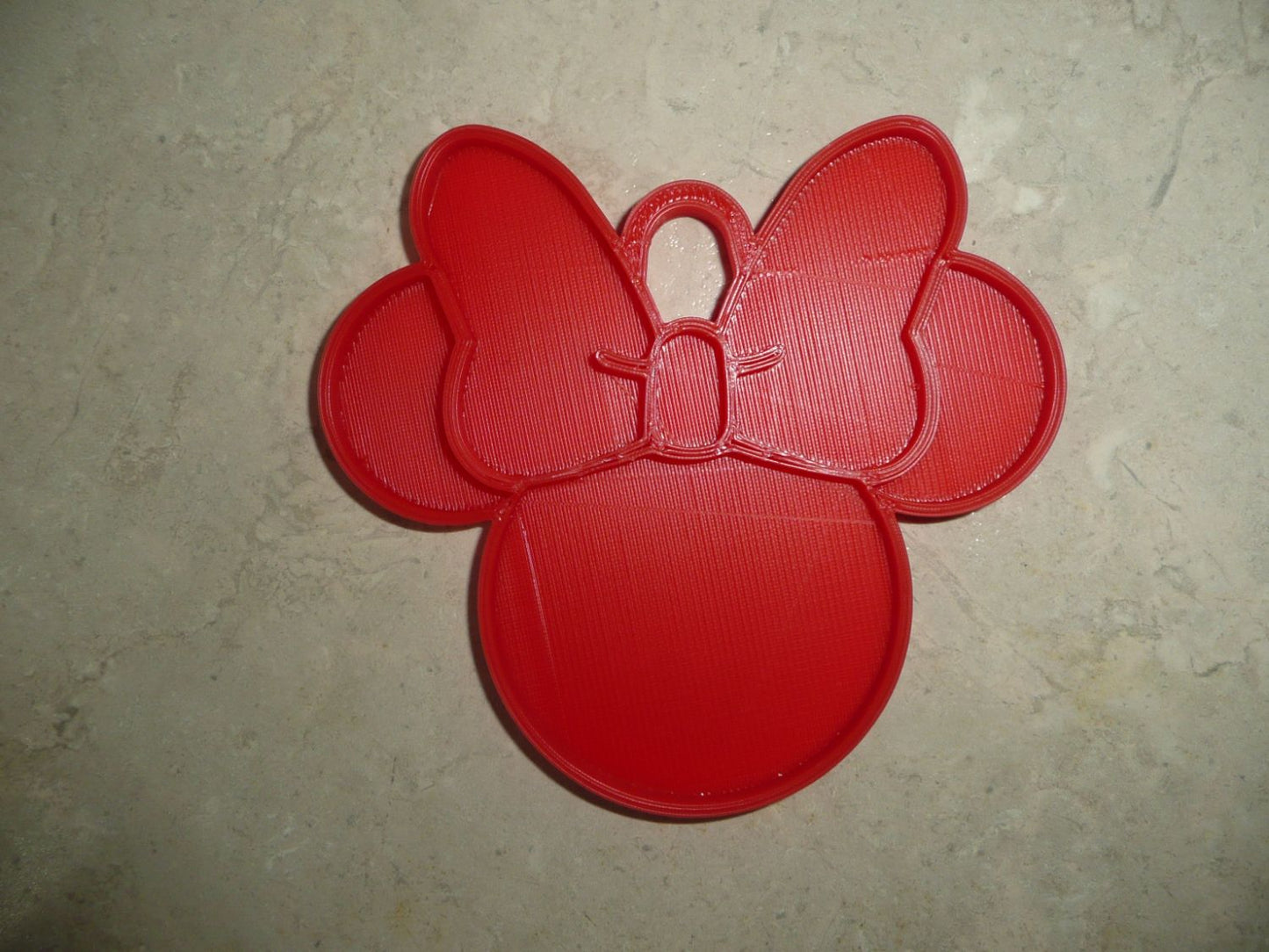Minnie Mouse Face Ears Shape Red Christmas Ornament Made in USA PR4882