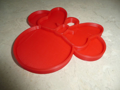 Minnie Mouse Face Ears Shape Red Christmas Ornament Made in USA PR4882