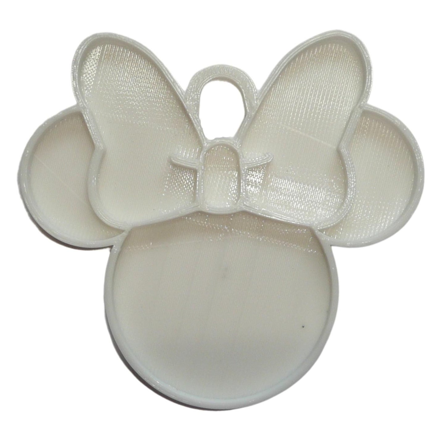 Minnie Mouse Face Ears Shape White Christmas Ornament Made in USA PR4883