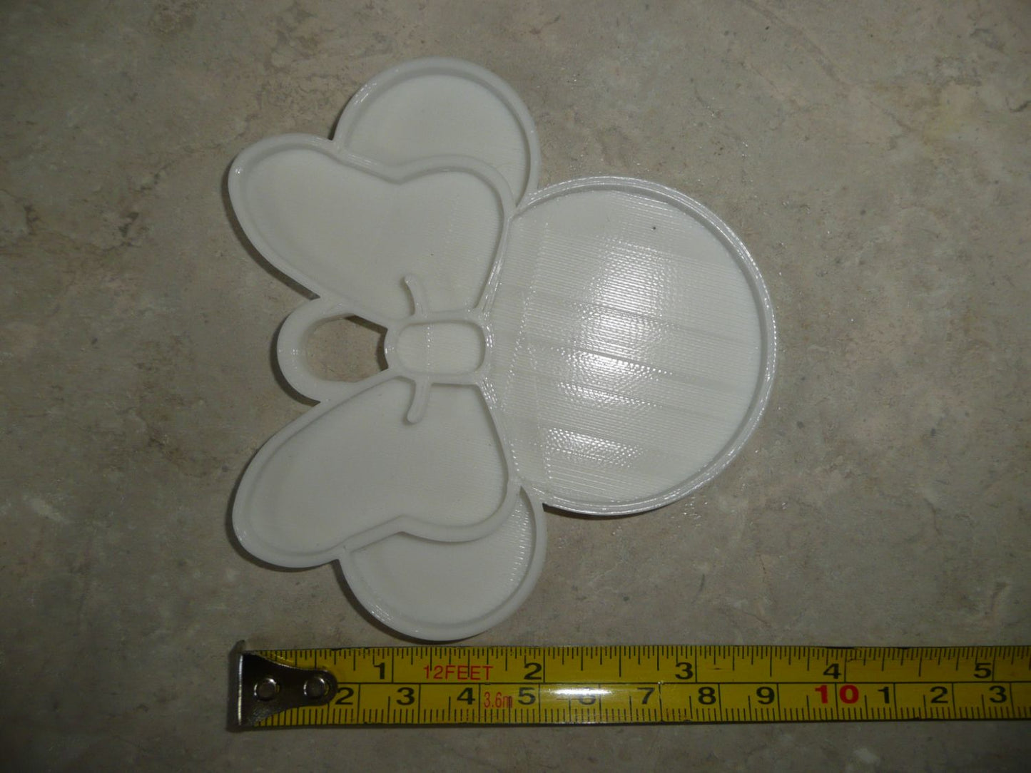 Minnie Mouse Face Ears Shape White Christmas Ornament Made in USA PR4883