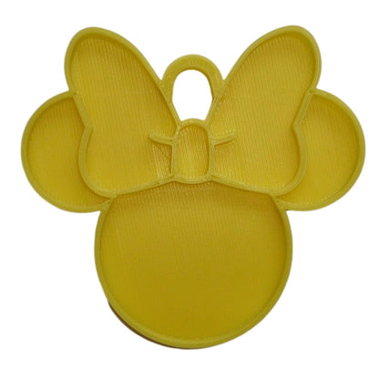 Minnie Mouse Face Ears Shape Yellow Christmas Ornament Made in USA PR4884