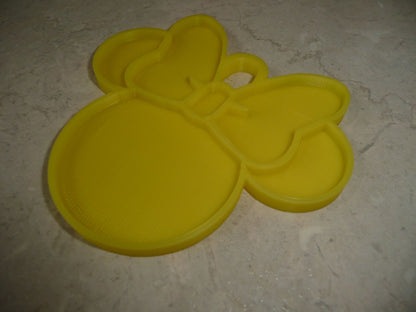 Minnie Mouse Face Ears Shape Yellow Christmas Ornament Made in USA PR4884