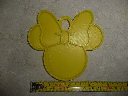 Minnie Mouse Face Ears Shape Yellow Christmas Ornament Made in USA PR4884