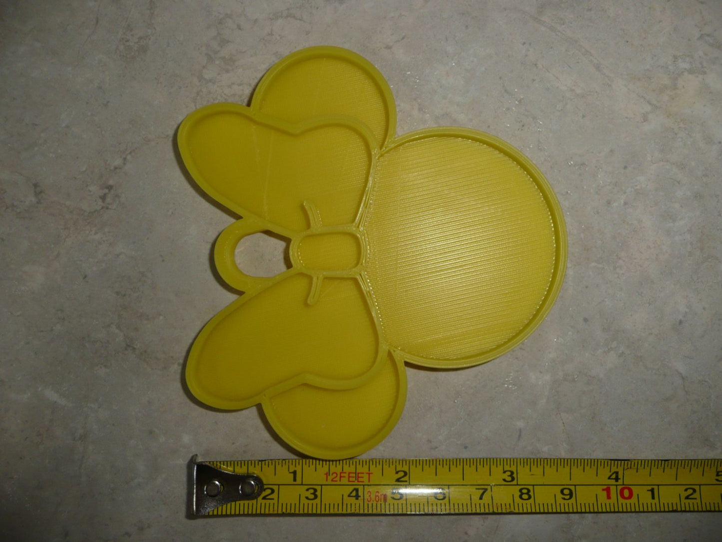 Minnie Mouse Face Ears Shape Yellow Christmas Ornament Made in USA PR4884