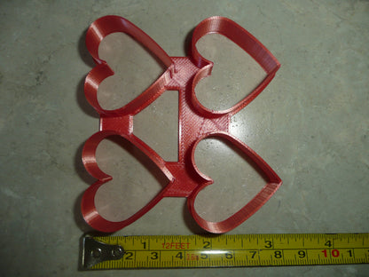 Multi Heart Shape 2x2 Grid 4 Outlines Total Cookie Cutter Made in USA PR4939