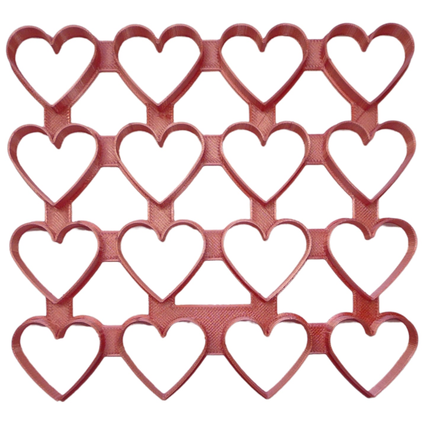 Multi Heart Shape 4x4 Grid 16 Outlines Total Cookie Cutter Made in USA PR4949