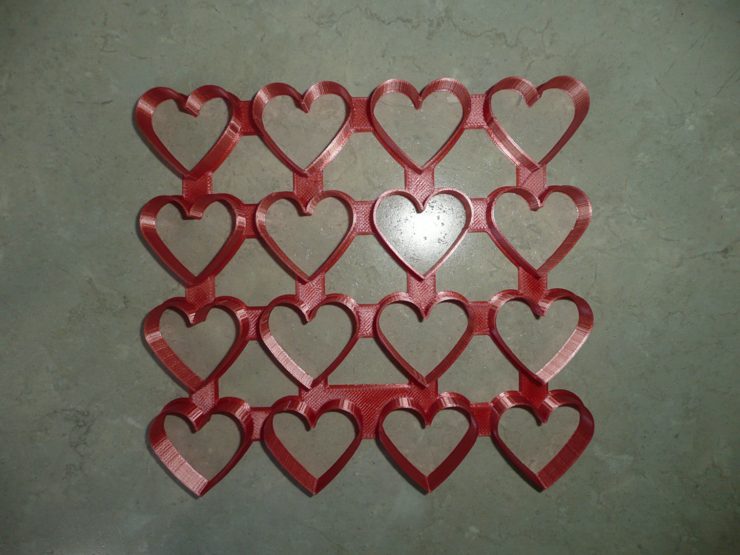 Multi Heart Shape 4x4 Grid 16 Outlines Total Cookie Cutter Made in USA PR4949