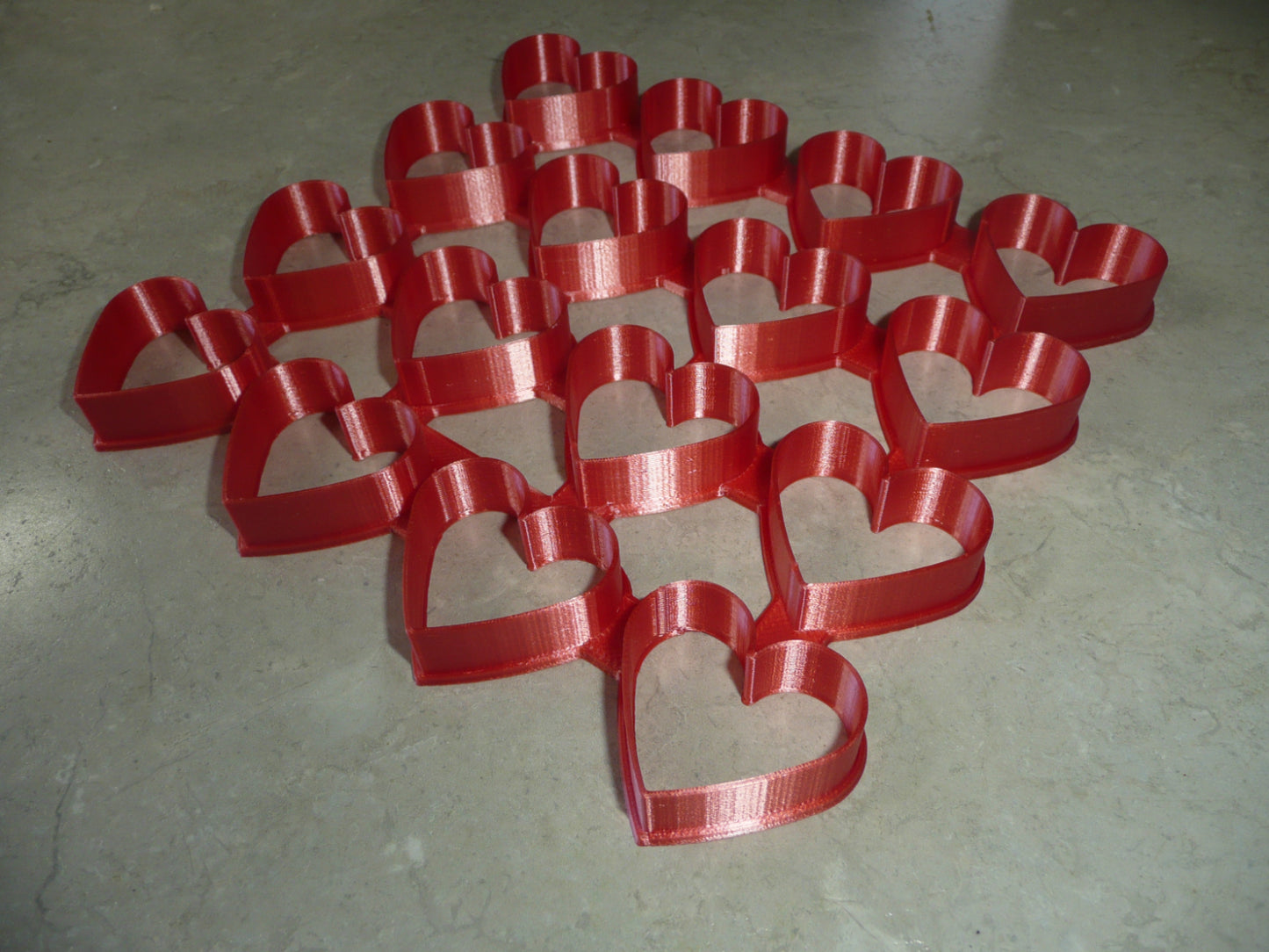 Multi Heart Shape 4x4 Grid 16 Outlines Total Cookie Cutter Made in USA PR4949