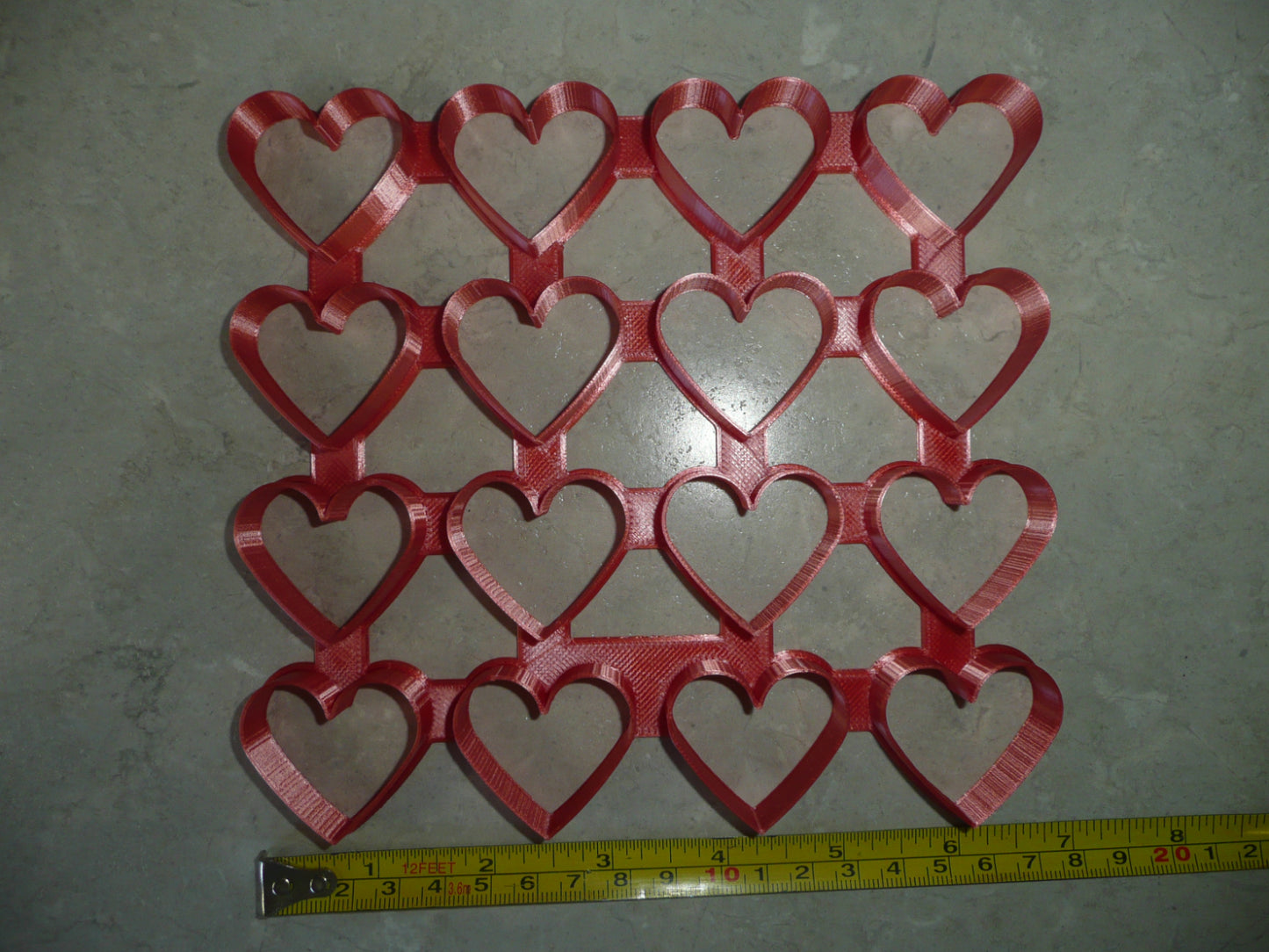 Multi Heart Shape 4x4 Grid 16 Outlines Total Cookie Cutter Made in USA PR4949