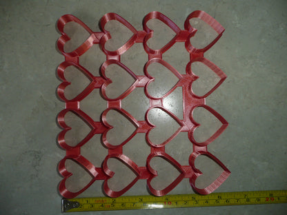 Multi Heart Shape 4x4 Grid 16 Outlines Total Cookie Cutter Made in USA PR4949