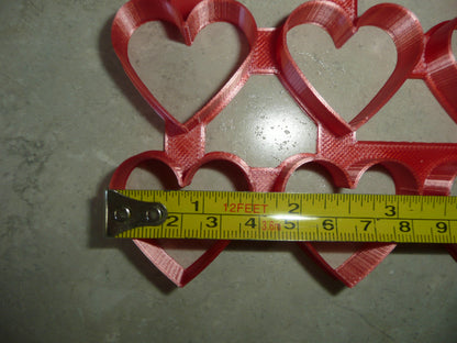 Multi Heart Shape 4x4 Grid 16 Outlines Total Cookie Cutter Made in USA PR4949