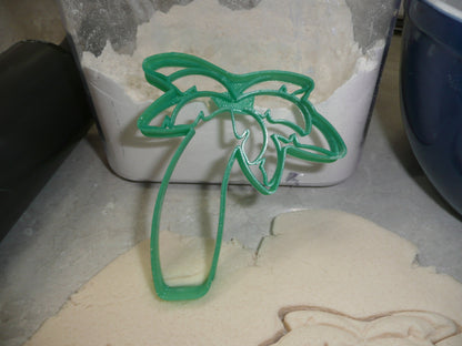 Palm Tree Leaning With Detailed Leaves Tropical Cookie Cutter Made In USA PR4967